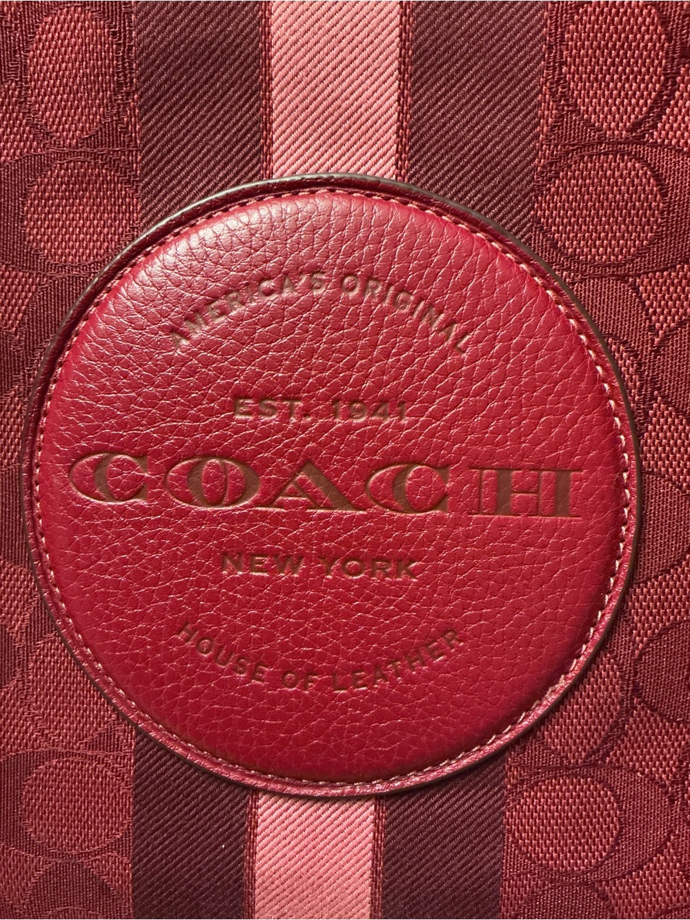 Coach Red Signature Stripe Crossbody Bag - Picture 3 of 5